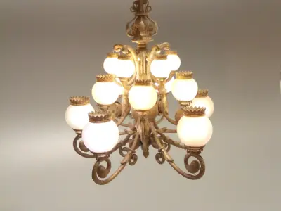 Dolls House Miniature Victorian Gassolier Chandelier 12th Scale 3D print model purchase