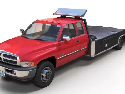 Dodge Ram 3500 Ramp truck Low-poly 3D model