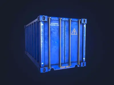 Shipping Container Low-poly 3D model 6