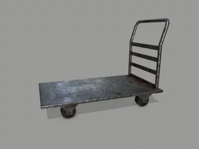 Trolley metal hand truck Low-poly 3D model