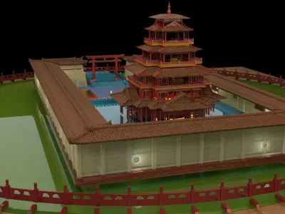 Chinese ancient house  3D model 21