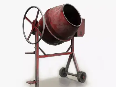 Concrete Mixer Game Ready Low-poly 3D model
