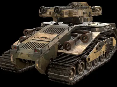 Tank Concept -3-Desert-Camouflage Low-poly 3D model