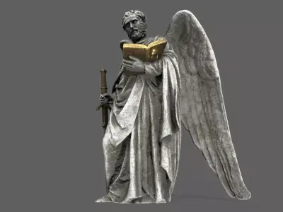 Old Man Statue Low-poly 3D model 3