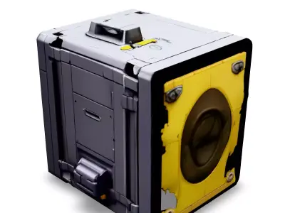 SciFi Storage Container Game Asset Low-poly 3D model purchase