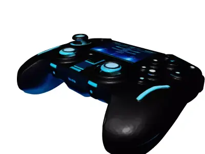 Futuristic Gaming Controller Display 3D model