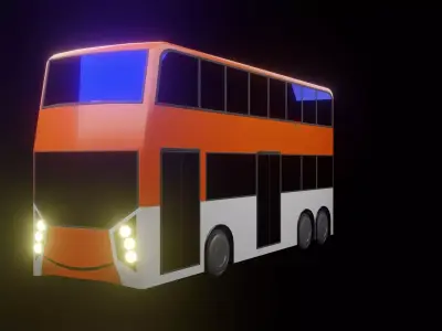 Double Decker Bus Low-poly 3D model