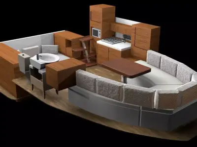 interior of a yatch 3D model