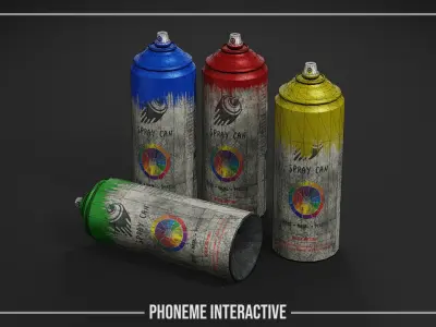 Spray Can Pack - Game Ready Urban Prop with 4K Textures Low-poly 3D model