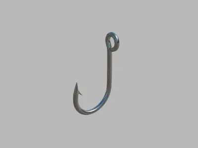 Fish Hook Low-poly 3D model purchase