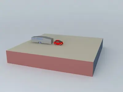 sketchyphysics  smart car pulling a 5th wheel Free 3D model
