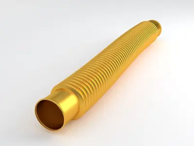 Hog Oval Corrugated Hose 01 Gold 3D model