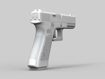 Pistol Glock 17 Gen 5 Low and High Poly 3D model