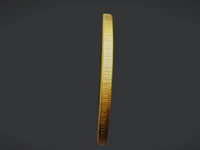 Ancient Realistic Gold Coin Low-poly 3D model