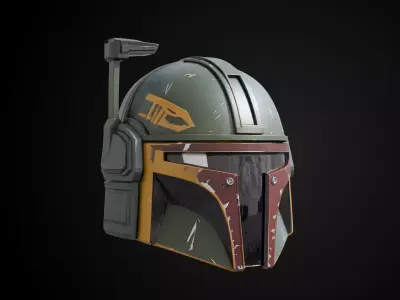 Stylized Interstellar Bounty Hunter Helmet - Starforge Hunter 3D print model