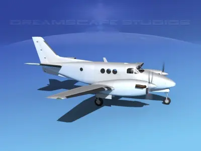 Beechcraft King Air 100 Bare Metal 3D model