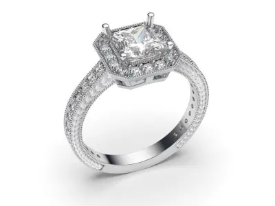 solitaire with ring sizes  9 part S67 3D print model