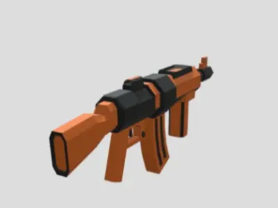 Ak 47 gun low poly Free low-poly 3D model