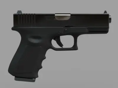 Detail gun Glock19 low poly high poly Low-poly 3D model