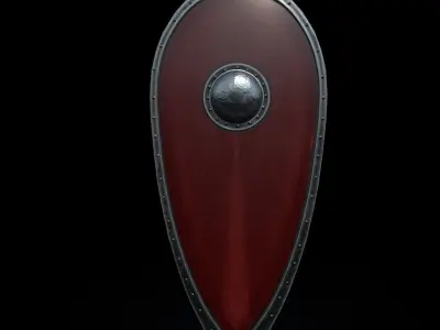 Kite Shield Low-poly 3D model