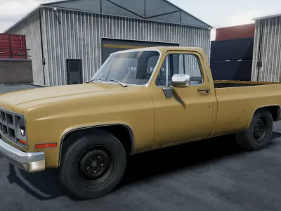 80s Pickup unity asset Low-poly 3D model