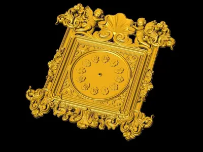 Antique Clock Sculpture Work-SCT081 3D print model