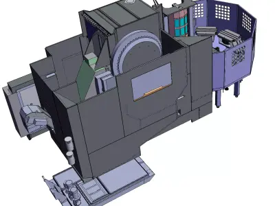 4-axis CNC machining center 3D model