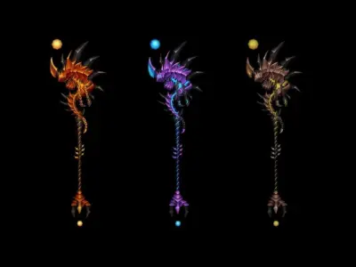 Infernal Scepter Low-poly 3D model