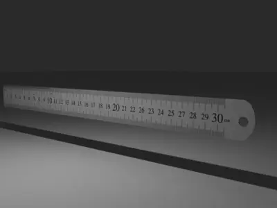 Metal ruler Low-poly 3D model purchase