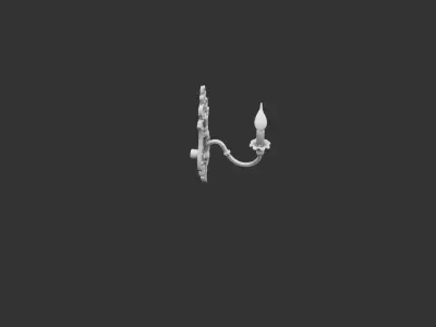 Medieval Iron Wall Lamp Holder Low-poly 3D model