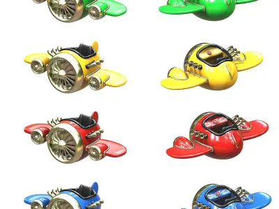 Airplane Stylized 3d model Low-poly 3D model