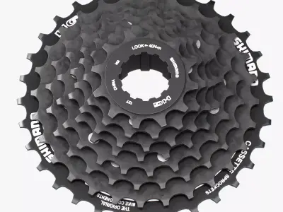 Shimano CSHG 200-8 Speed Cassette Black Low-poly 3D model