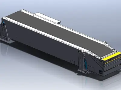 3D design of four-section telescopic belt loading conveyor 3D model