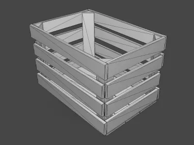 Old Crate Low-poly 3D model