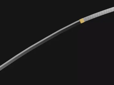 Simple Low-Poly Japanese Odachi  Low-poly 3D model