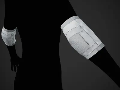 White Knee and Elbow Pads Low-poly 3D model