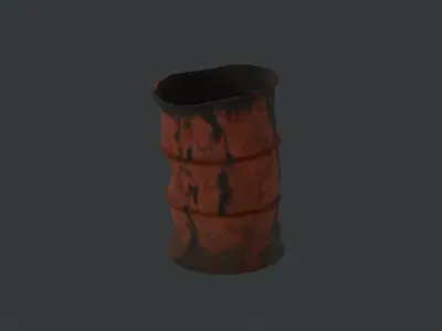Rusty and Oil Stained Oil Barrel Free low-poly 3D model