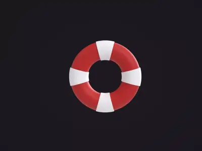 Red Lifebuoy Ring 3D model