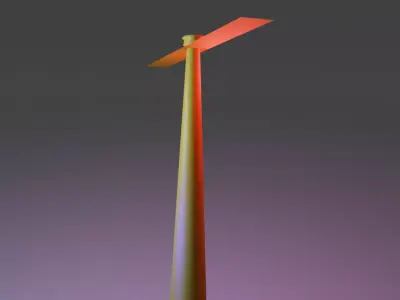 Bamboo Copter gaget Low-poly 3D model