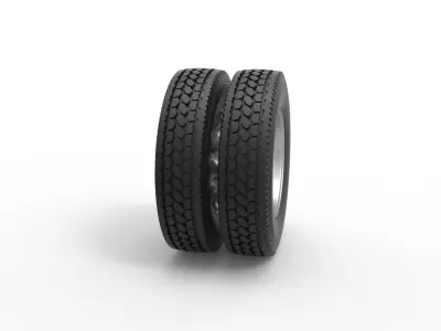 10 Hole double wheel of trailer Scale 1 to 25 3D print model