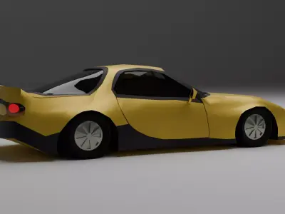 Low Poly Stylized Super Car vehicle Game ready FBX OBJ Low-poly 3D model