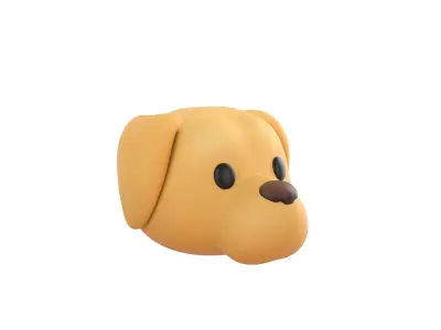Prop175 Golden Retriever Dog Head 3D model