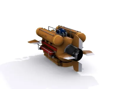 Bathyscaphe air compressor Low-poly 3D model