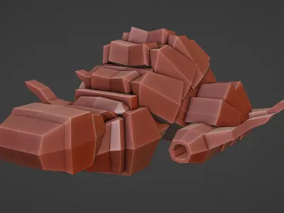 Low Poly Game ready Spaceship Pack Free low-poly 3D model
