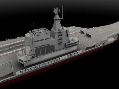 Chinese Aircraft Carrier CV-17 Shandong Low-poly 3D model