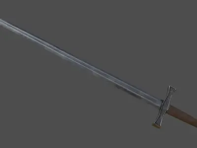 Crusader Longsword Low-poly 3D model