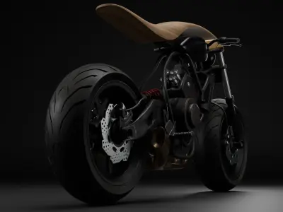 Modern Industrial Motorcycle Game-Ready 3D Model Low-poly 3D model