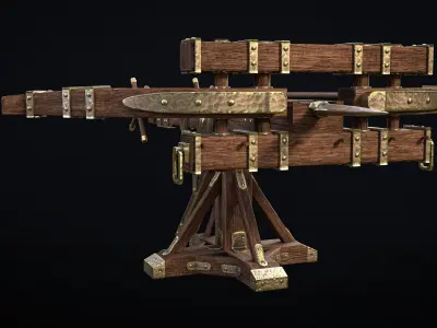Ballista wooden machine Free low-poly 3D model