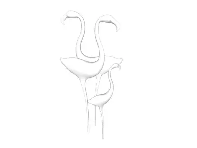 bird sculpteres art wildlife Low-poly 3D model