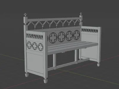 Medieval bench Free 3D model